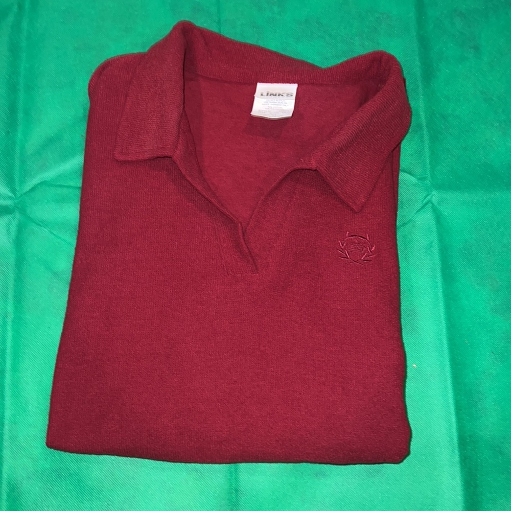 LINKS Mens burgundy polo style  shirt worn once in excellent condition size XL!